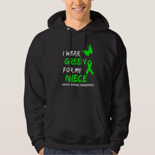 Veste À Capuche Maladie rénale Je porte du vert pour le ruban de m