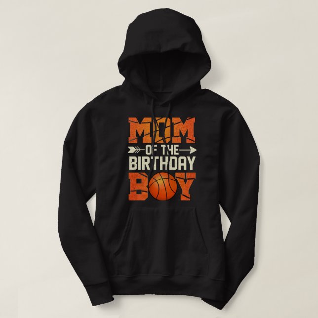 Veste À Capuche Maman De L'Anniversaire Garçon Basketball Mère Mam (Design devant)