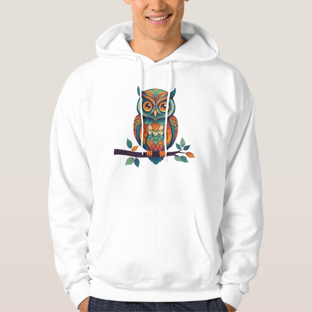 Veste À Capuche Mandala Owl (Devant)