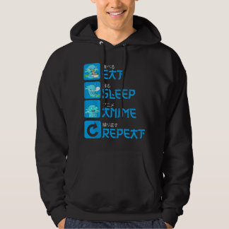 Veste À Capuche Manger Dormir Anime Répéter Axolotl Kawaii Anime M