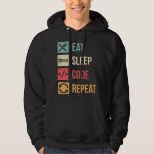 Veste À Capuche Manger Dormir Code Répéter Drôle Codage Programmeu