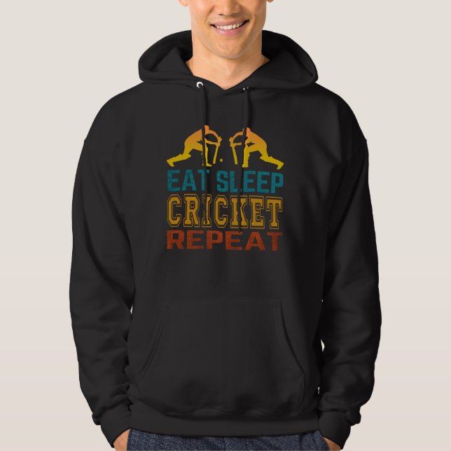 Veste À Capuche Manger Dormir Cricket Répéter (Devant)