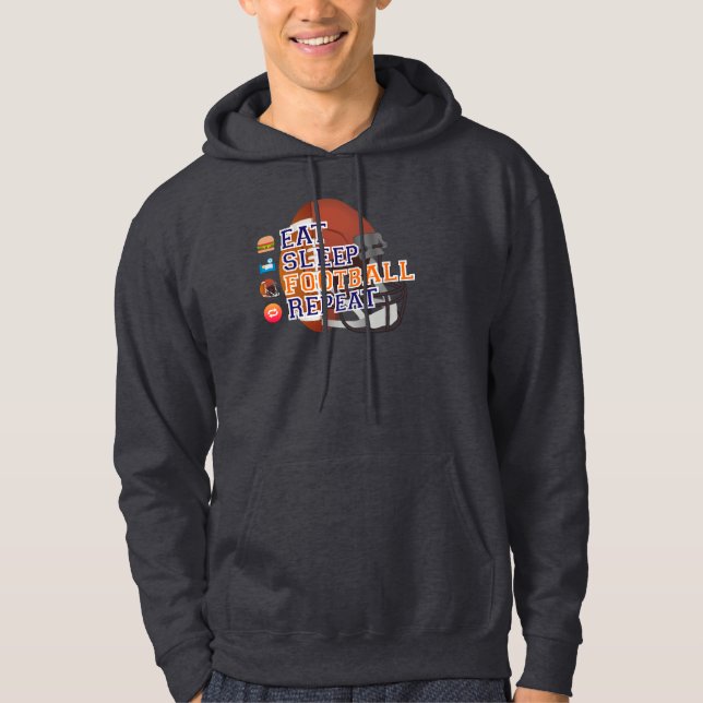 Veste À Capuche Mangez Sleep Football Répéter Tee (Devant)