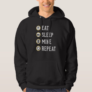 Veste À Capuche Mangez Sleep Mine Répéter Cryptomonnaie Bitcoin Bt