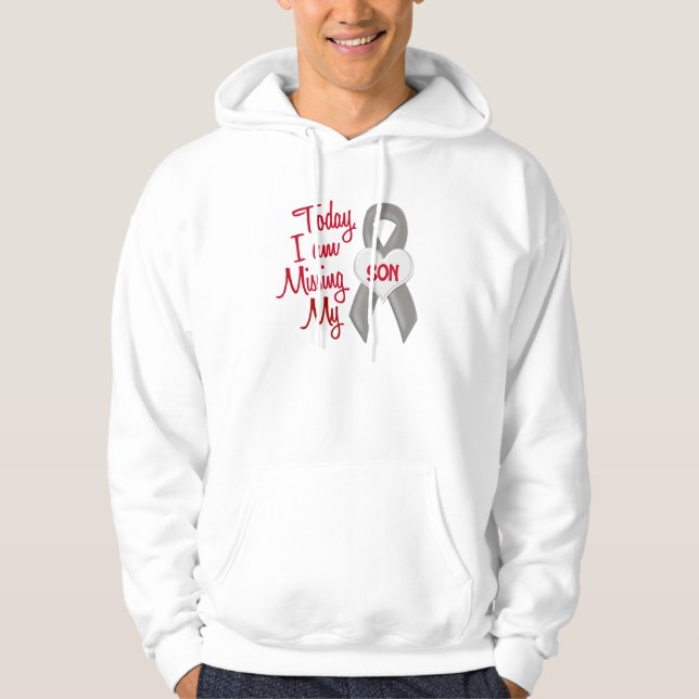 Veste À Capuche Manquant mon fils 1 (ruban gris) (Devant)