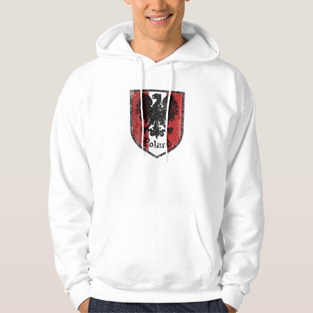 Veste À Capuche Manteau de la Pologne de sweatshirt de drapeau de (Devant)