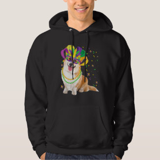Veste À Capuche Mardi Gras Corgi Fête des animaux de chien