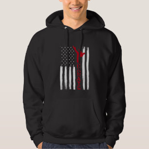 Veste À Capuche Martial Arts American Flag US Karate Fighter