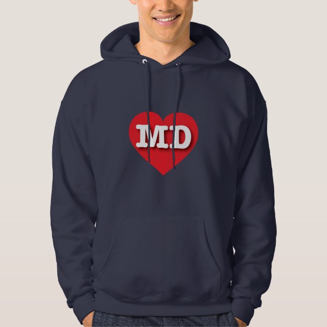 Veste À Capuche Maryland Red Heart - J'aime MD (Devant)