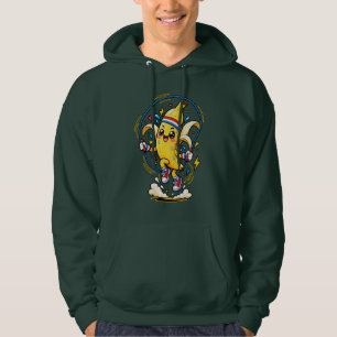 Veste À Capuche Mascotte de fitness de dessin animé de banane heur