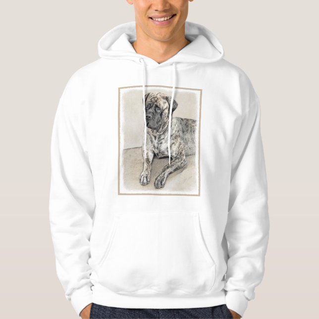 Veste À Capuche Mastiff anglais (Brindle) Peinture - Chien Art (Devant)