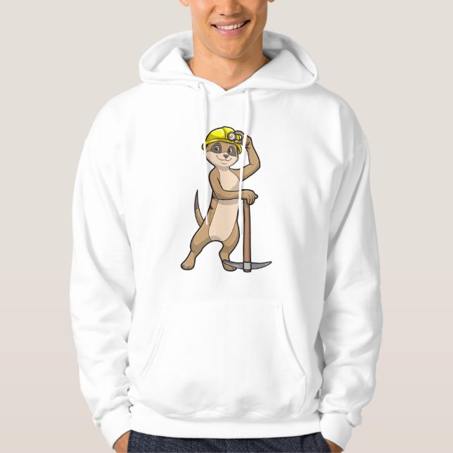 Veste À Capuche Meerkat en tant que mineur avec Pickaxe (Devant)