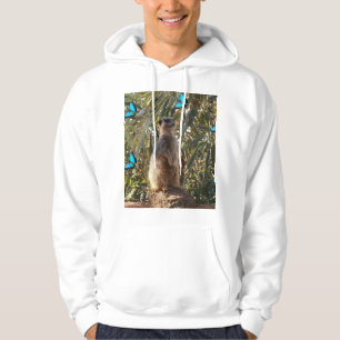 Veste À Capuche Meerkat Et Papillons Bleus,