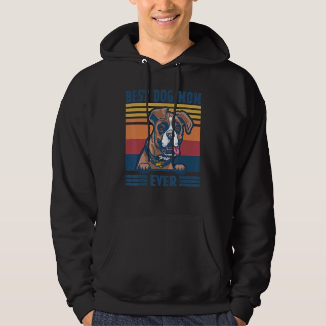 Veste À Capuche Meilleur Boxer Maman Ever Chien Maman Fête des mèr (Devant)