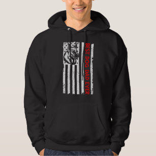 Veste À Capuche Meilleur Chien Papa Jamais Chemise Drapeau América