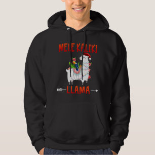 Veste À Capuche Mele Kalikimaka Kaliki Llama aux lumières de Noël 