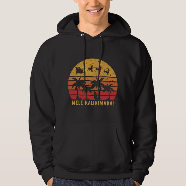 Veste À Capuche Mele Kalikimaka Retro Hawaii Famille de Noël Va (Devant)
