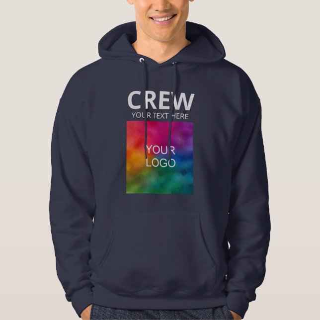 Veste À Capuche Membre de l'équipage du logo commercial Mens Navy  (Devant)