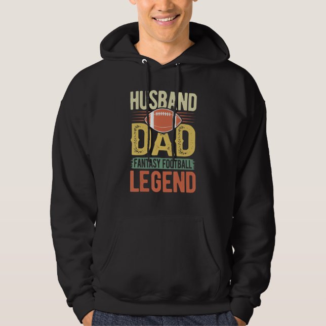 Veste À Capuche Mens Husband Dad Fantasy Football Legend American  (Devant)