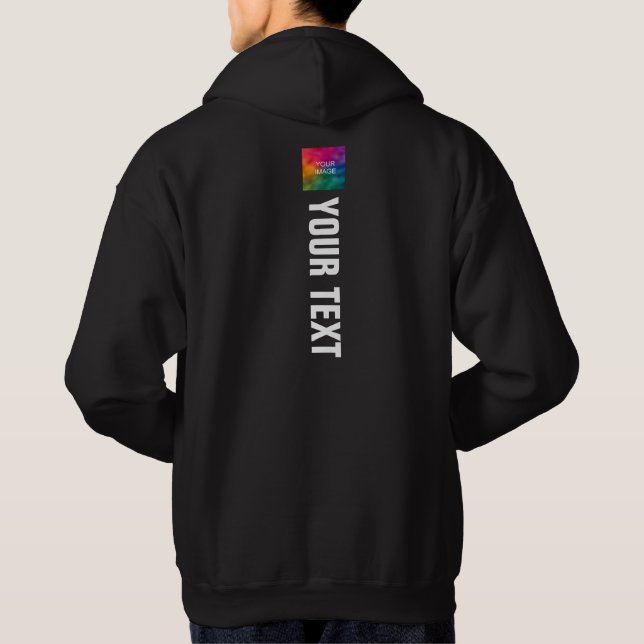 Veste À Capuche Mens Moderne Arrière Côté Imprimer Modèle Noir (Dos)