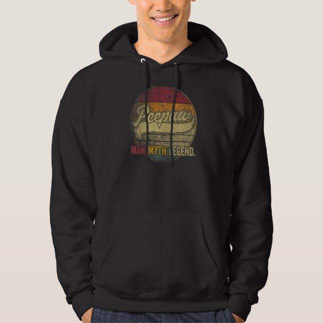 Veste À Capuche Mens Peepaw L'Homme Le Mythe La Légende Grand-Père (Devant)