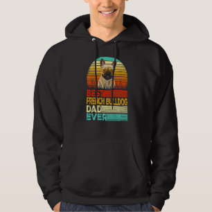 Veste À Capuche Mens Retro Vintage Best French Buldog Papa Jamais