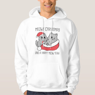 Veste À Capuche Meowy Christmas et A Happy Meow Year