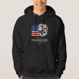 Veste À Capuche Mère fière de Dogo Argentino Drapeau américain Pat