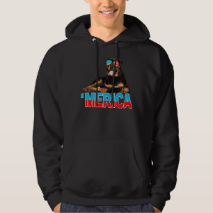 Veste À Capuche Merica Rottweiler Drapeau Américain Lunettes de so