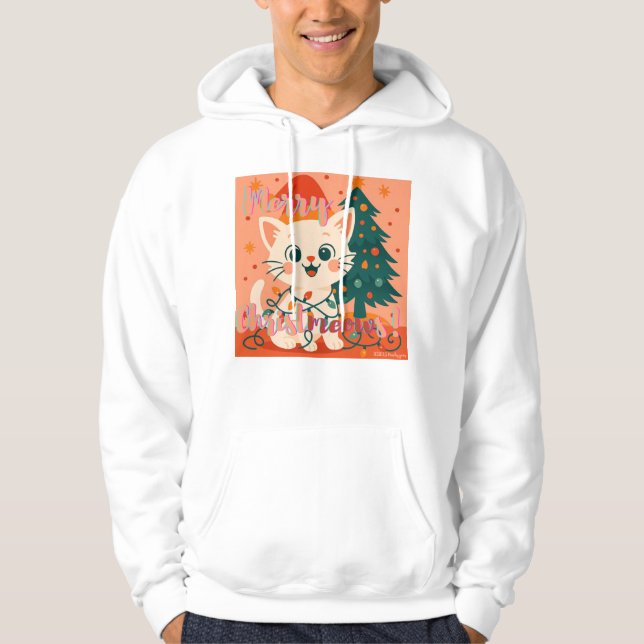 Veste À Capuche Merry Christmeows! Cute & Funny Santa Cat (Devant)