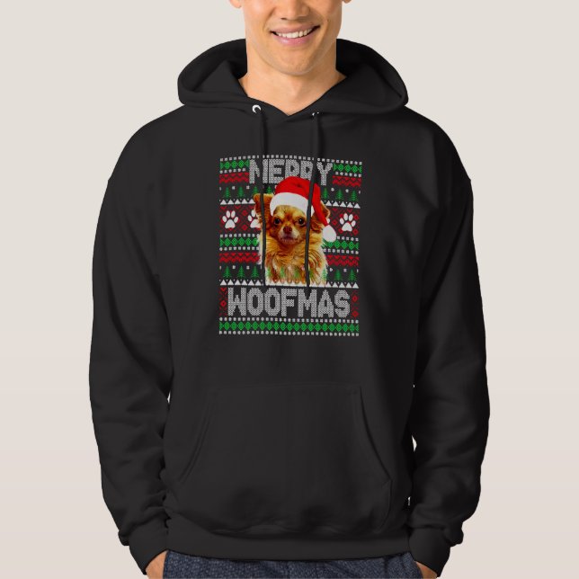 Veste À Capuche Merry Woofmas jolie longue robe Chihuahua Chien mo (Devant)