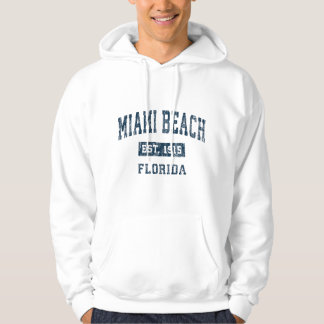 Veste À Capuche Miami Beach Florida FL Vintage Sports Design Navy 