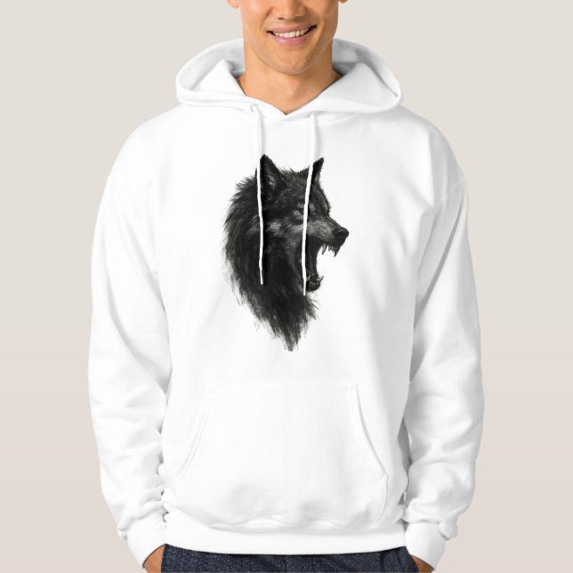 Veste À Capuche Midnight Wolf Head Roar (Devant)