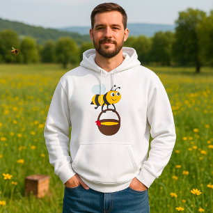 Veste À Capuche Mignonne Bee transportant un pot de miel avec fleu