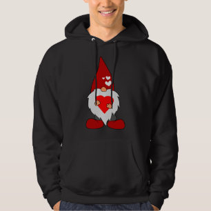 Veste À Capuche Mignonne Valentines Jour Gnome Avec L'Amour Rouge