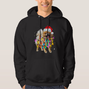 Veste À Capuche Mignons feux de Noël Chien Père Noël Poméranien