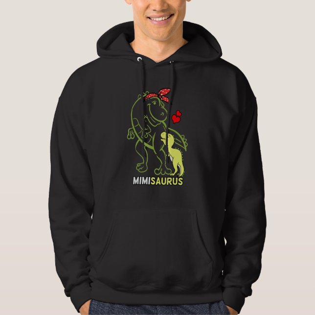 Veste À Capuche Mimisaurus Mimi Tyrannosaurus Dinosaur Bébé Mère (Devant)