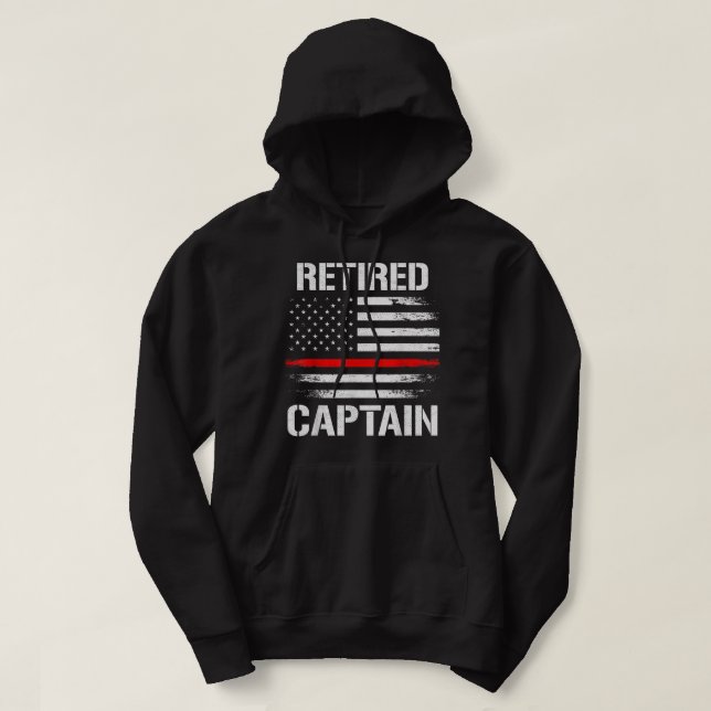 Veste À Capuche Mince Red Line Pompier retraité Capitaine d'incend (Design devant)