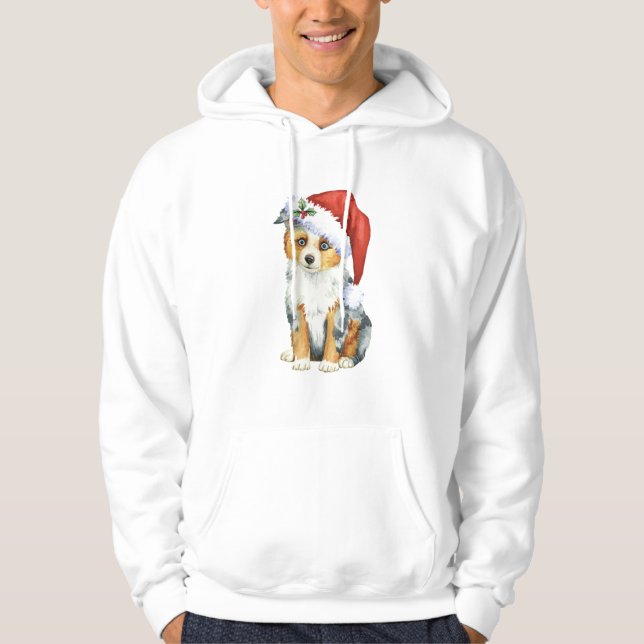 Veste À Capuche Mini berger américain heureux de Howlidays (Devant)