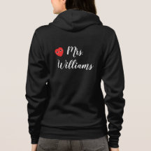 Mme Wifey Hoody au coeur rouge en noir