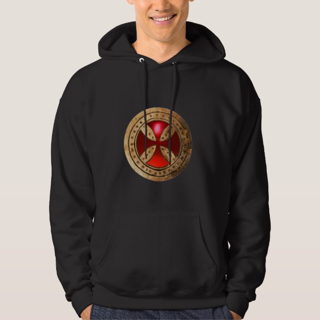 Veste À Capuche MODÈLE ANTIQUE CROIX Rouge Ruby Gem (Devant)
