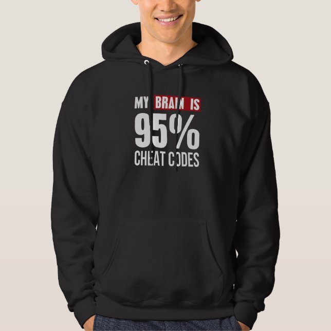 Veste À Capuche Mon Cerveau Est 95 Code Cheat Programmer Coder Tee (Devant)