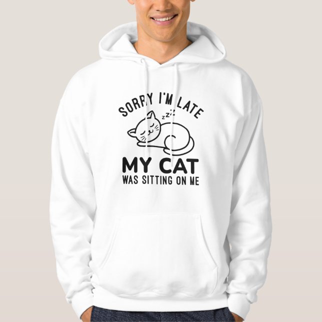 Veste À Capuche Mon Chat Était Assis Sur Moi (Devant)