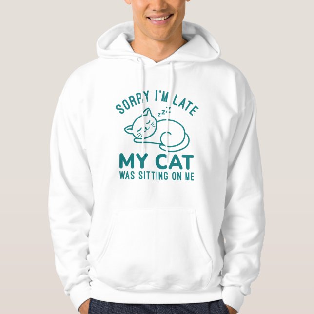 Veste À Capuche Mon Chat Était Assis Sur Moi (Devant)
