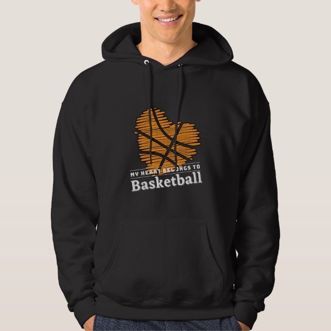 Veste À Capuche Mon coeur appartient à BASKETBALL (Devant)
