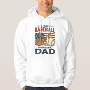 Veste À Capuche Mon joueur de baseball préféré m'appelle papa Vint