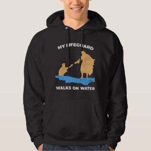 Veste À Capuche mon maître-nageur marche sur l'eau Jésus Sauveteur