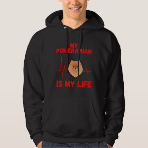 Veste À Capuche Mon Poméranien est ma vie Pulse Texte Rouge