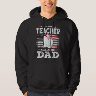 Veste À Capuche Mon Professeur Préféré M'Appelle Papa Usa Drapeau