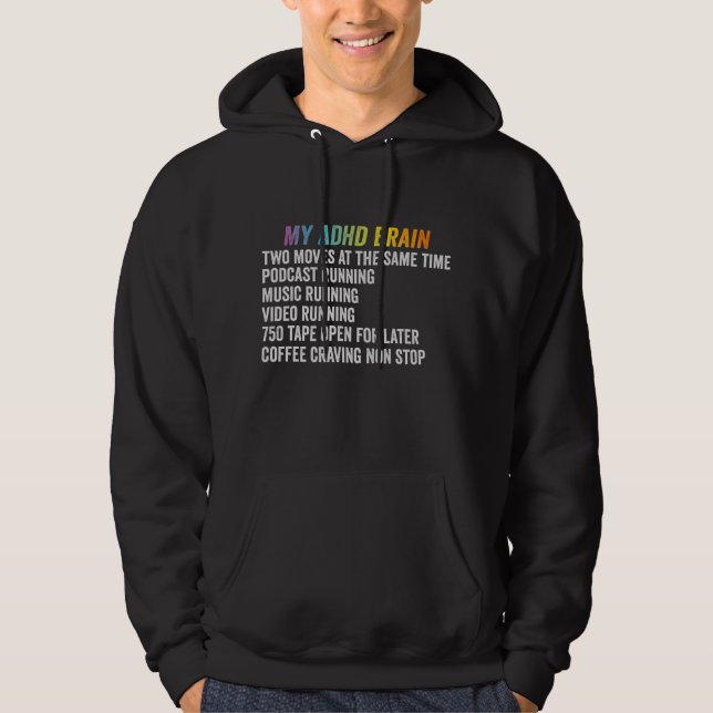 Veste À Capuche Mon TDAH Cerveau Neurodiversité Cadeau de sensibil (Devant)